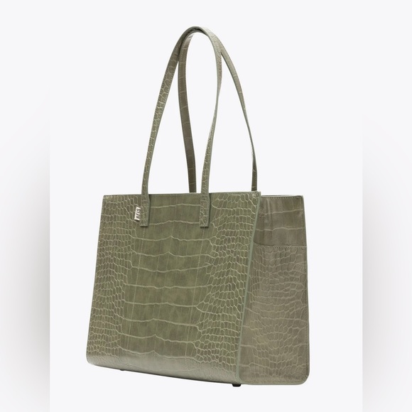 Beis work tote in olive croc - Picture 2 of 10